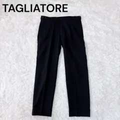 【極美品】TAGLIATORE スラックス ワッフル生地 黒 44 シルク混のサムネイル
