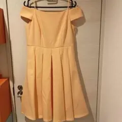オフショルダー　オレンジ　ドレス　9号