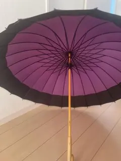 和傘　紫と黒の長傘　【新品】
