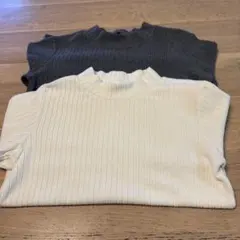 リブ編み長袖フリース2色セット