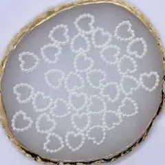 ハート型 ホワイトパールネイルパーツ