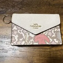 COACH 花柄 レザー カードケース