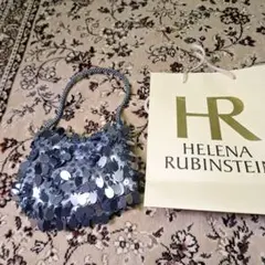 HELENA RUBINSTEIN パーティーバッグ ビーズ　シルバー系