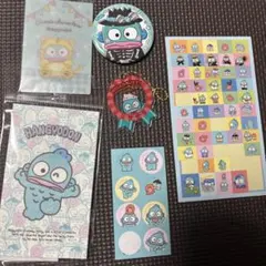 サンリオ　ハンギョドン グッズ6点セット 缶バッジ　カード　キーホルダー　シール