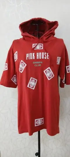 メル13570様専用PINK HOUSEキューピー ワッペンフード付き半袖パーカ