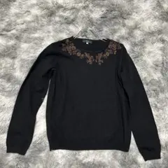 KEITH M 刺繍付き黒セーター Mのサムネイル