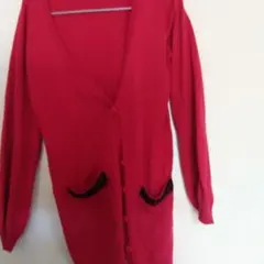 ※美品※JAYRO ピンク ニットカーディガン M ビジュ ポケット付き ロング