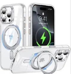 iPhone 16 Pro 用 ケースMagsafe対応 360°回転スタンド