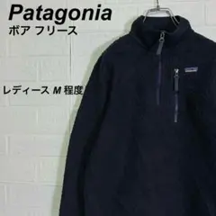 パタゴニア ハーフボタン トップス 裏地ボアフリース 刺繍ロゴ ブルー 
