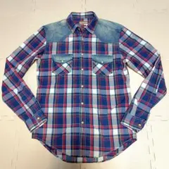 ZARA MAN ザラ　デニム 切替デザイン ウエスタンシャツ チェック