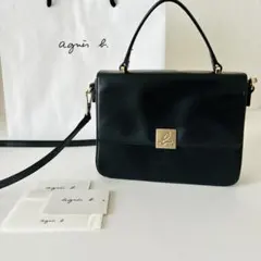 アニエスベー 2wayハンドバッグ ブラック