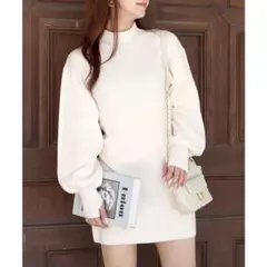 【ROYAL PARTY】ニットワンピース　ホワイト