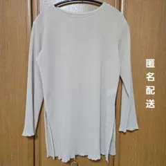 ベージュ Sサイズ プリーツチュニックTシャツ 長袖 GU ジーユー