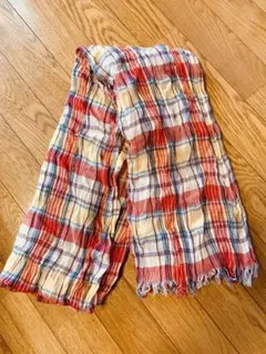 グローバルワーク　大判ストール　チェック柄　シワ加工　かわいい　ビック