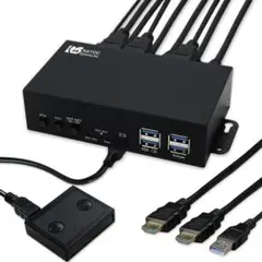 ラトックシステム 4K60Hz HDMIパソコン切替器 デュアルディスプレイ対応