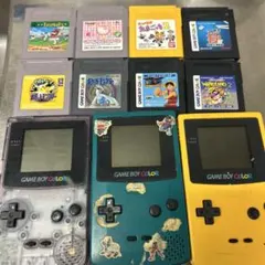 【ジャンク・部品取り】ゲームボーイカラー本体3台セットクリア・グリーン・イエロー