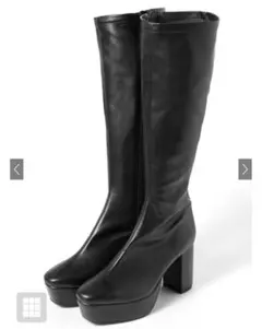 新品未使用品 GRL チャンキーヒールロングブーツ[ci413] 22.5cm