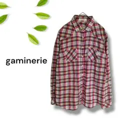 ギャミヌリィ【Ｍ】レディース　トップス　長袖シャツ　チェック柄　カラフル　美品