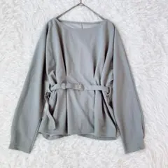 グレイル 長袖カットソー ベルト付き トップス（M）ウエストマーク 上品