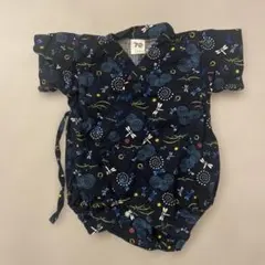甚平 70 身長70cm 9kg ネイビー トンボ 日本製 綿100%