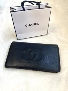 極美品✨CHANEL 長財布 ココマーク カメリア ギャランティカード 黒 箱