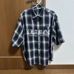 XLARGE ネルシャツ チェックシャツ 半袖 黒 ブラック L