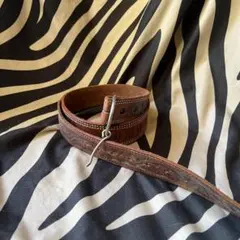 ブラウンレザー装飾ベルト 本革