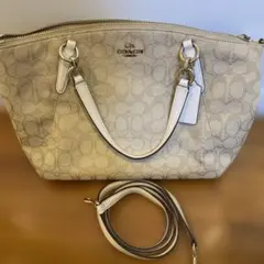 COACH コーチ 58312 2WAY ショルダーバッグ 白 レザー 希少 - メルカリ