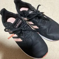 adidas ブラック ピンク スニーカー 21.5-22cm