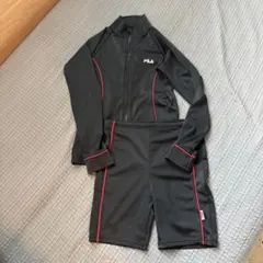 サイズS 150 FILA ラッシュガード　セパレート　ブラック