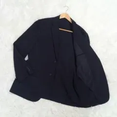 【極美品】ユニクロ 感動ジャケット 475016 ウールライク ブラック XL