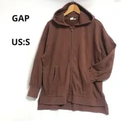 ⭐️ギャップ(US:S)パーカー　アシンメトリー　スリット　長袖　ファスナー