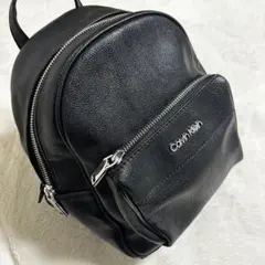 カルバンクライン ミニリュック ブランドロゴ レザー ブラック@BH21