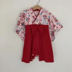 (袴ロンパース)80サイズ ロンパース 女の子　お食い初め お宮参り ひな祭り