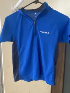 mont-bell ハーフジップ Tシャツ 130 青