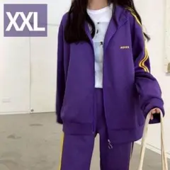 セットアップ ジャージ スウェット パープル ストリート ライン 韓国 紫