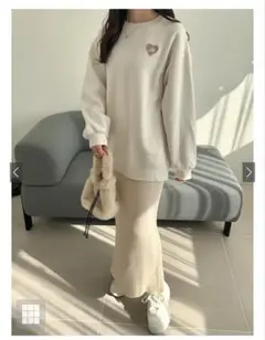 ハートワッペンスウェットトップス pm358