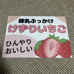 けずりいちご 販促 ポップ 張り紙 A4 ラミネート加工済