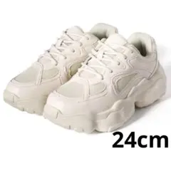 グレイル　厚底ダットスニーカーベージュ24cm