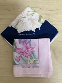 HANAÉ MORI 花柄ハンカチ／PIERRE BALMAIN 花柄 ハンカチ