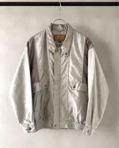 90s フライトジャケット　ショートブルゾン　カーキ　XL 玉虫色　ナイロン