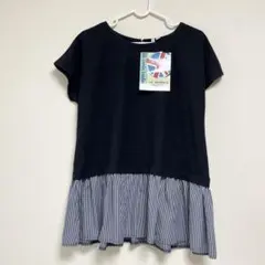 再々値下新品タグHK WORKS LONDONチュニック半袖ネイビー ストライプのサムネイル