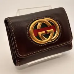 ✨希少✨【鑑定済み】Gucci✨キーケース✨GGロゴ✨ブラウン✨レザー✨グッチ