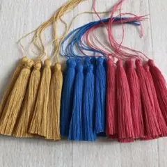 フリンジタッセルパーツ 中太糸　信号カラーお得30本セット！