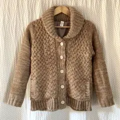ざっくり編み ニットカーディガン 裏地つき