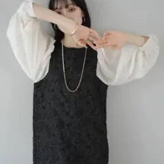 Rejoule シアースリーブ ジャガードワンピース オケージョン お呼ばれ