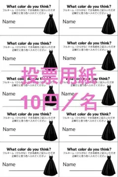 結婚式　ドレス色当てクイズ　投票用紙　ウェルカムスペース