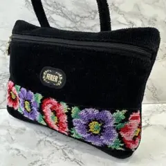 FEILER フェイラー シュニール織 花柄 タオル生地 マルチポーチ