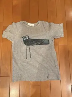 ミナペルフォネン　鳥のイラスト Tシャツ 130サイズ グレー