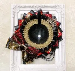 987 ハンドメイド 痛ロゼット ブラック レッド